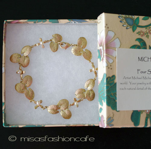 （画像用） マイケルミショー　ブレス 真珠24Kgf　睡蓮の花