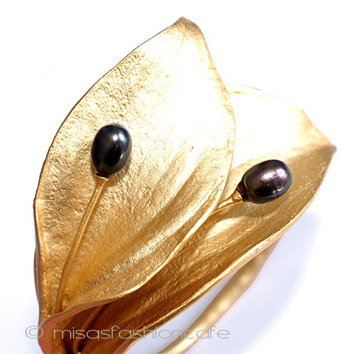 （画像用） マイケルミショー　ブレス 24Kgp　真珠の花