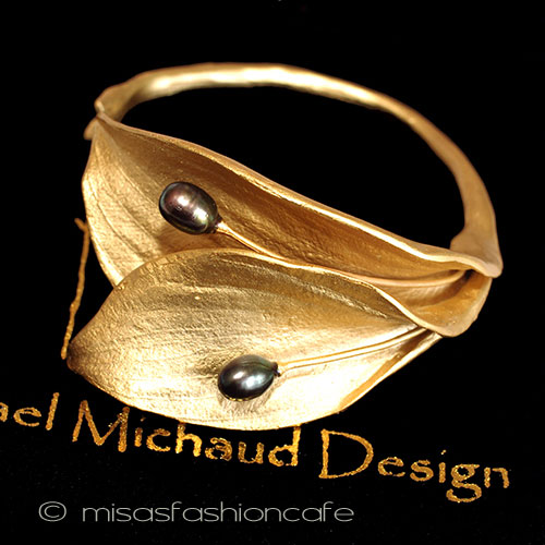 （画像用） マイケルミショー　ブレス 24Kgp　真珠の花