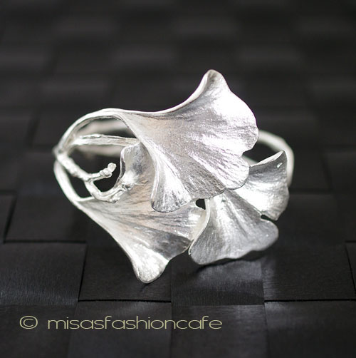 （画像用） マイケルミショー バングル シルバー銀製イチョウ再販