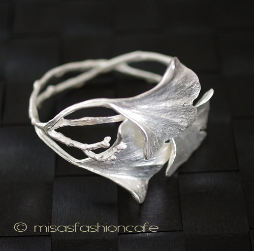 （画像用） マイケルミショー バングル シルバー銀製イチョウ再販