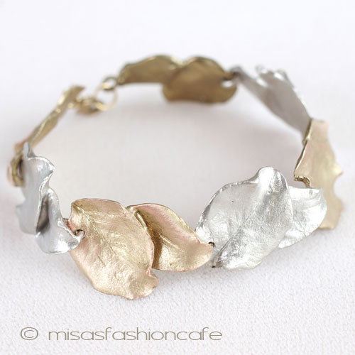 （画像用） Michaud ブレスレット 金銀2トーン・リーフ