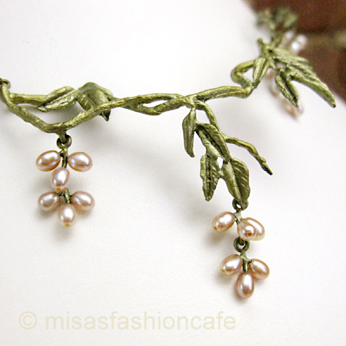 （画像用） マイケルミショー ネックレス 真珠・藤のお花