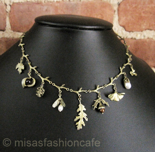 （画像用） マイケルミショー ネックレス どんぐり・イチョウ・松ぼっくり