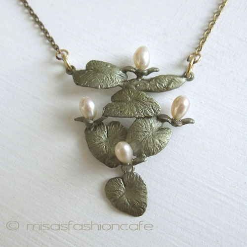 （画像用） Michaud ネックレス 　真珠 睡蓮の花