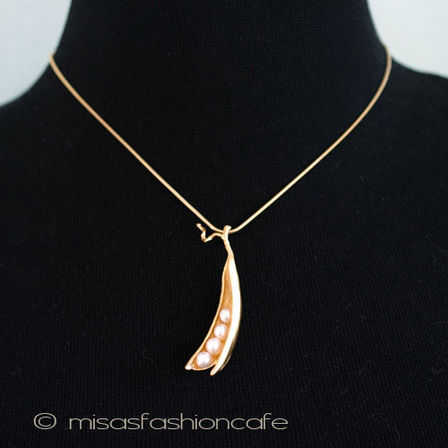 （画像用） マイケルミショー・ネックレス 24Kgp・真珠えんどう豆