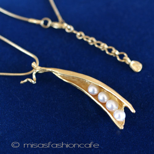 （画像用） マイケルミショー・ネックレス 24Kgp・真珠えんどう豆