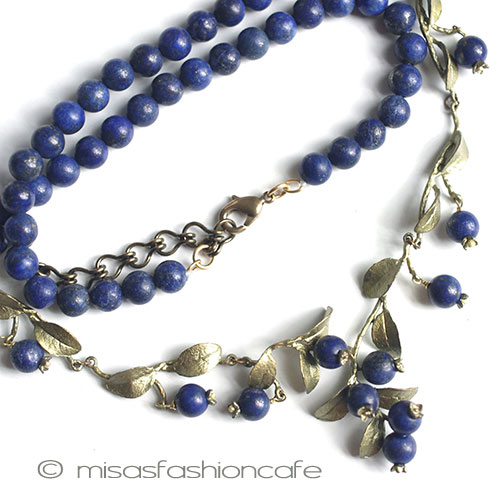 （画像用） マイケル・ミショー　天然石 ブルーベリー・ネックレス