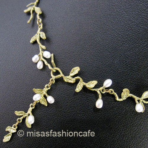 （画像用） マイケルミショー ネックレス 真珠 カロライナの花