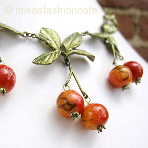 （画像用） マイケルミショー ネックレス 天然珊瑚のりんご