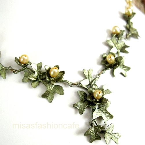 （画像用） マイケルミショー ネックレス 真珠・ポプラ