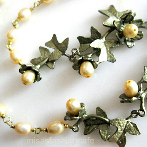 （画像用） マイケルミショー ネックレス 真珠・ポプラ