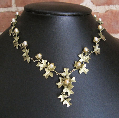 （画像用） マイケルミショー ネックレス 真珠・ポプラ