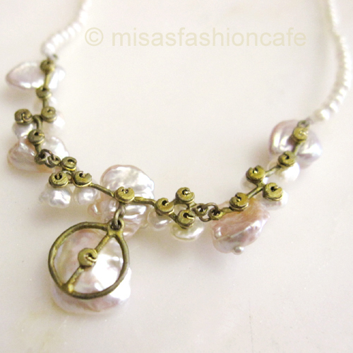 （画像用） マイケルミショー ネックレス 真珠・ケシパール