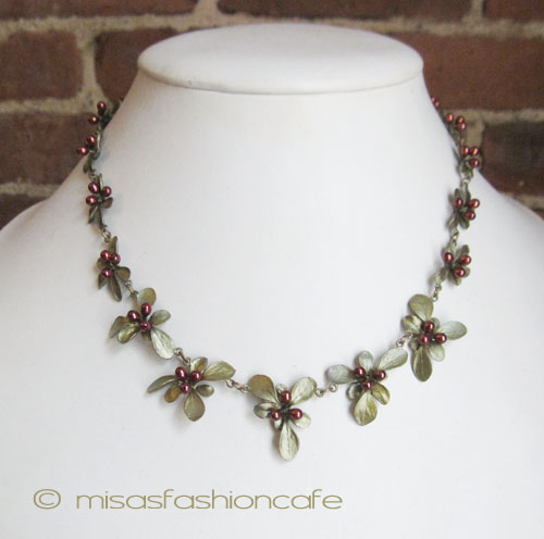 （画像用） マイケルミショー ネックレス 真珠バーベリー