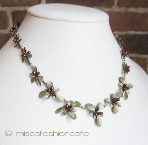 （画像用） マイケルミショー ネックレス 真珠バーベリー