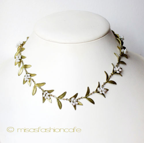 （画像用） マイケルミショー ネックレス 　真珠　フローラル