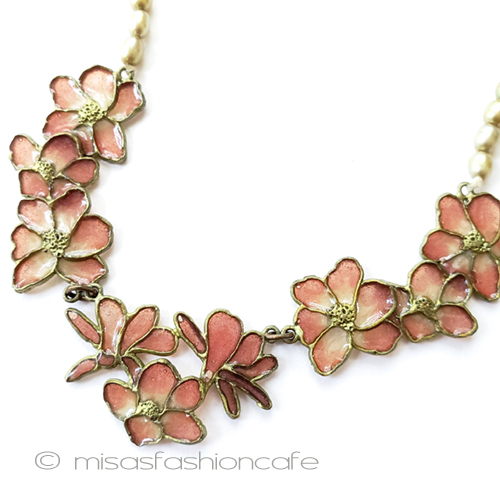 （画像用） マイケルミショー　真珠 木蓮のお花　ネックレス