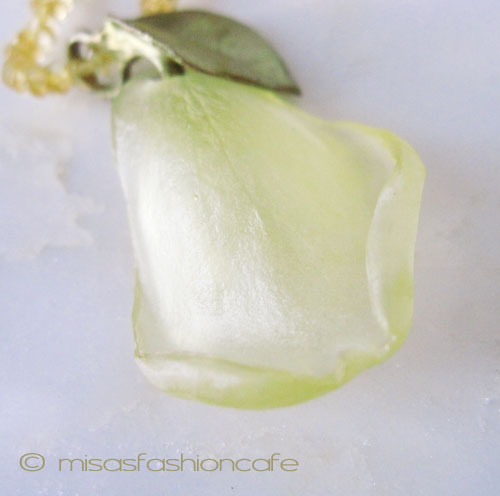 （画像用） マイケルミショー ネックレス 　天然石　薔薇（イエロー）