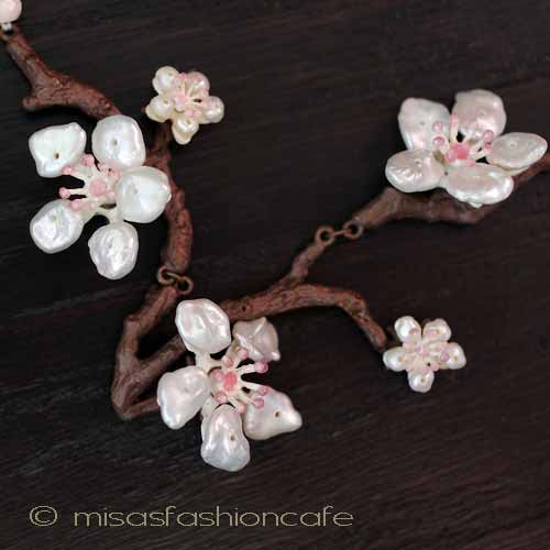 （画像用） Michaud 桜の木ネックレス 真珠ケシパール・桜サクラ