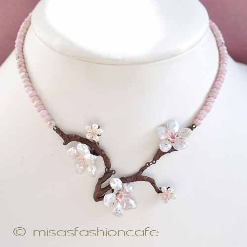 （画像用） Michaud 桜の木ネックレス 真珠ケシパール・桜サクラ
