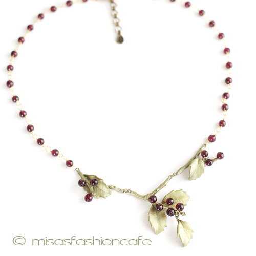 （画像用） マイケル　ミショー　再販！ 天然ガーネットのヒイラギ