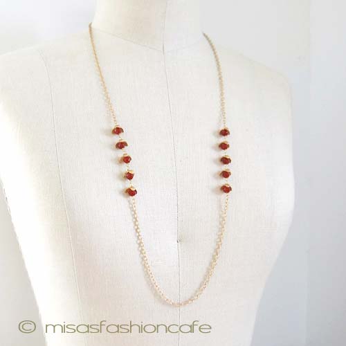 （画像用） Michaudネックレス　 　天然石カーネリアンの実