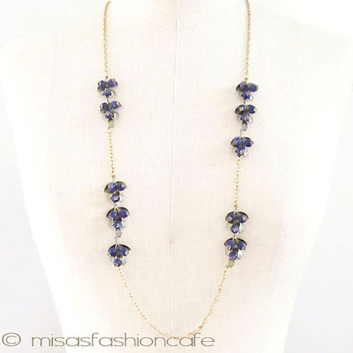 （画像用） ミショー天然石ネックレス ラピスのブルーベリー