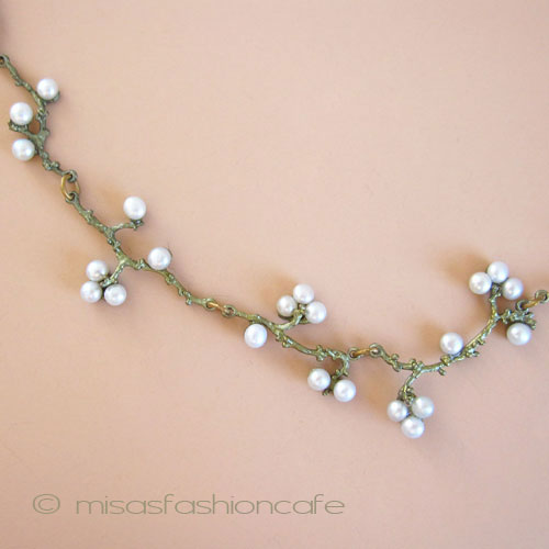 （画像用） マイケルミショーネックレス 真珠　梅の花　再販