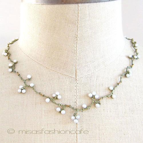 （画像用） マイケルミショーネックレス 真珠　梅の花　再販