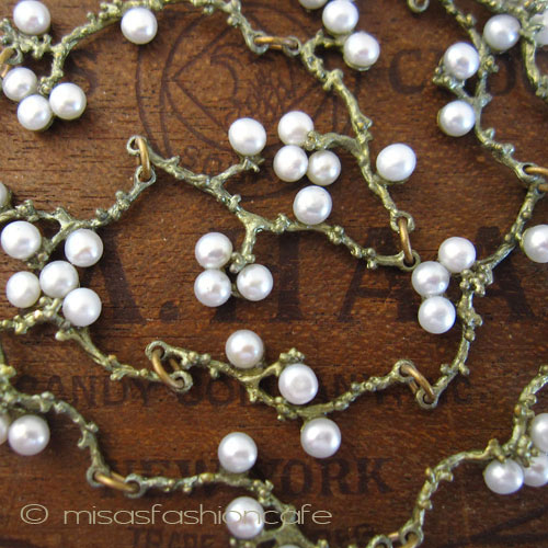 （画像用） マイケルミショーネックレス 真珠　梅の花　再販