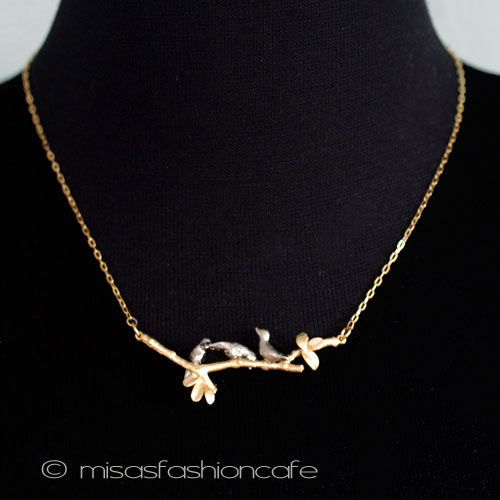 （画像用） マイケルミショー・ネックレス 24Kgp　鳥と小枝　