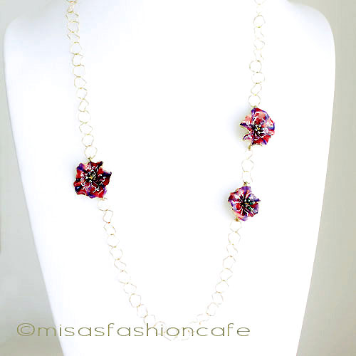 （画像用） マイケルミショー　再販 真珠・お花ネックレス