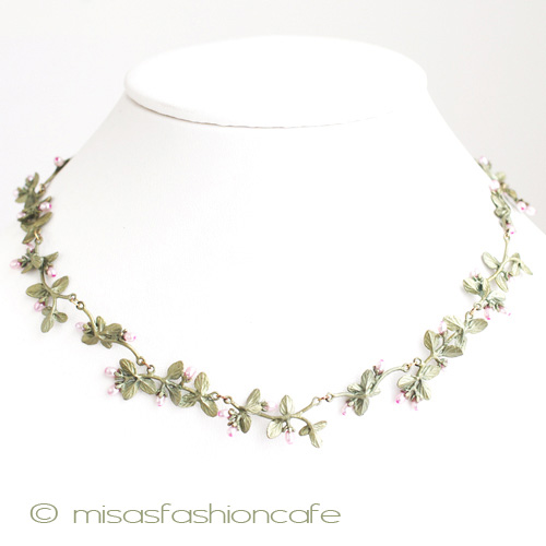 （画像用） ミショーネックレス 真珠　ハーブ