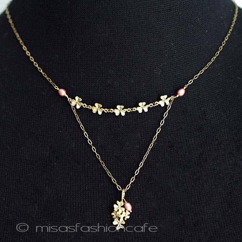 （画像用） マイケルミショー　真珠 クローバー　ネックレス