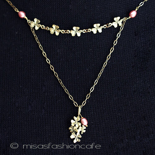 （画像用） マイケルミショー　真珠 クローバー　ネックレス