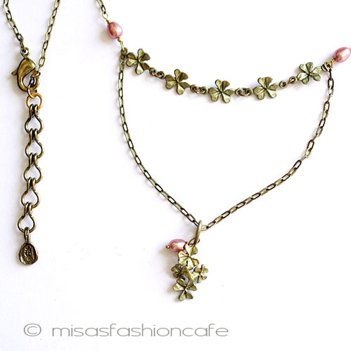 （画像用） マイケルミショー　真珠 クローバー　ネックレス