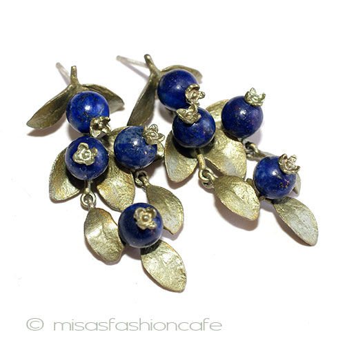 （画像用） マイケルミショー　ピアス 天然石のブルーベリー