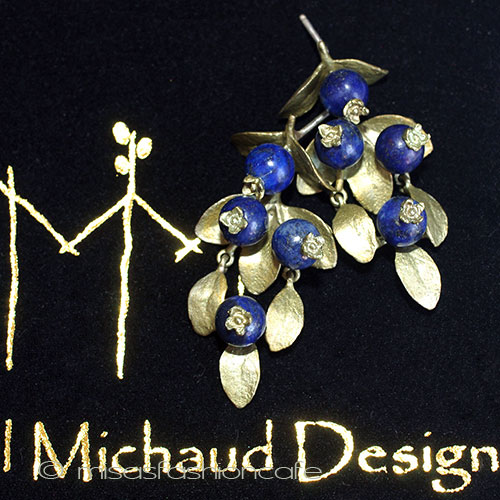 （画像用） マイケルミショー　ピアス 天然石のブルーベリー