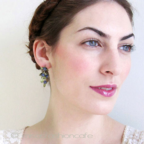 （画像用） マイケルミショー　ピアス 天然石のブルーベリー