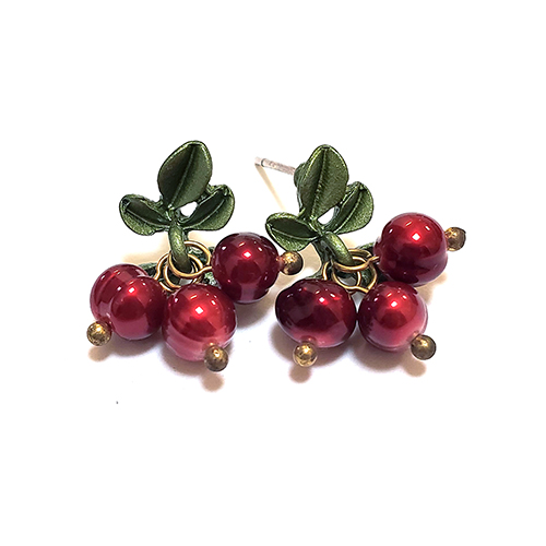 （画像用） 真珠ベリー　ピアス パールのクランベリー
