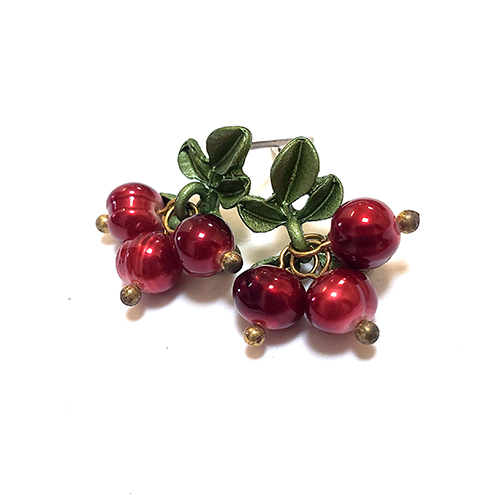 （画像用） 真珠ベリー　ピアス パールのクランベリー