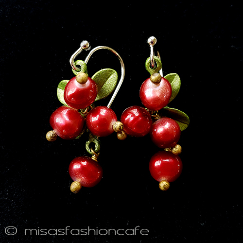 （画像用） パール真珠クランベリー ピアスまたはクリップ