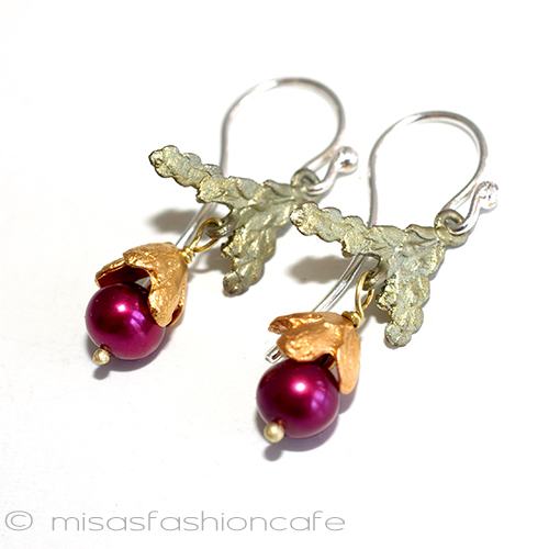 （画像用） 真珠　杉の木の実 ピアス　または　クリップ