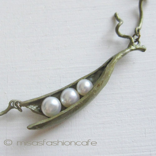 （画像用） Michaud ネックレス 真珠 さやえんどう豆