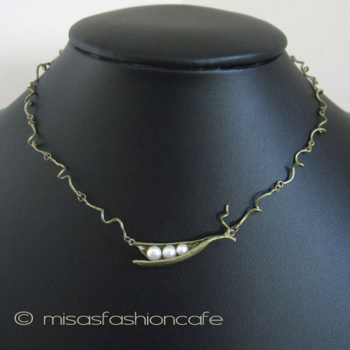 （画像用） Michaud ネックレス 真珠 さやえんどう豆