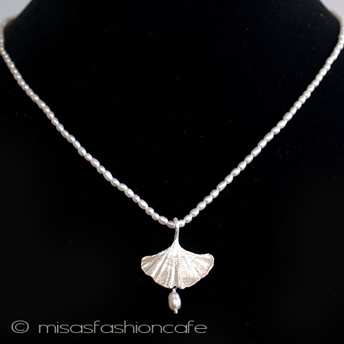 （画像用） マイケルミショー　 真珠　イチョウの葉