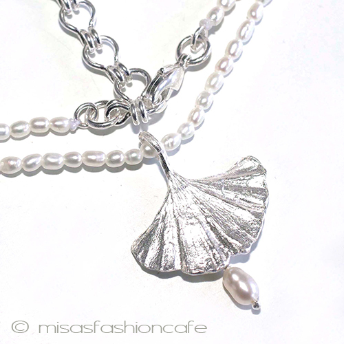 （画像用） マイケルミショー　 真珠　イチョウの葉