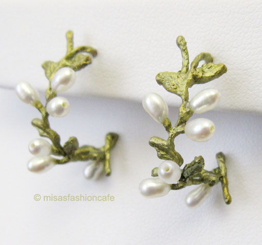 （画像用） マイケルミショー　再販！ 真珠の花フープピアス