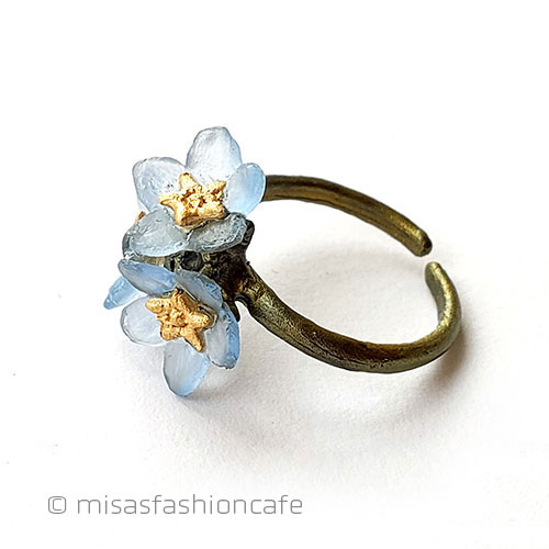 （画像用） マイケルミショー　指輪 わすれな草のお花リング